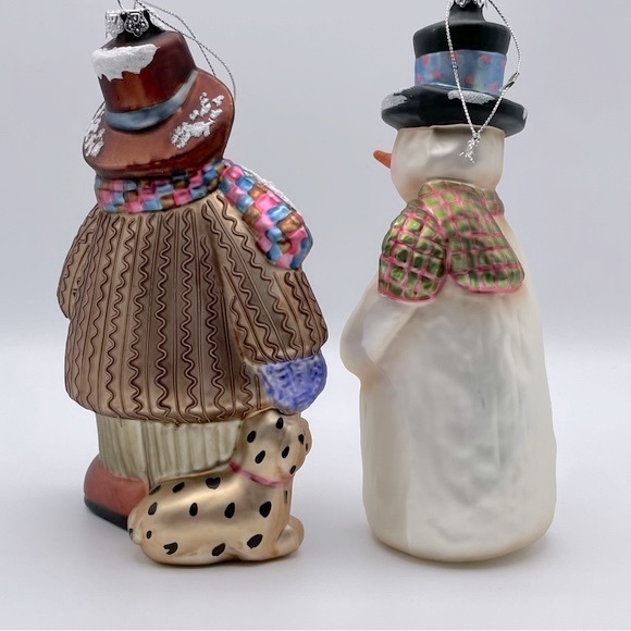 Kurt Alder Christmas Snowman Glass Ornaments 7" - Picture 2 of 6